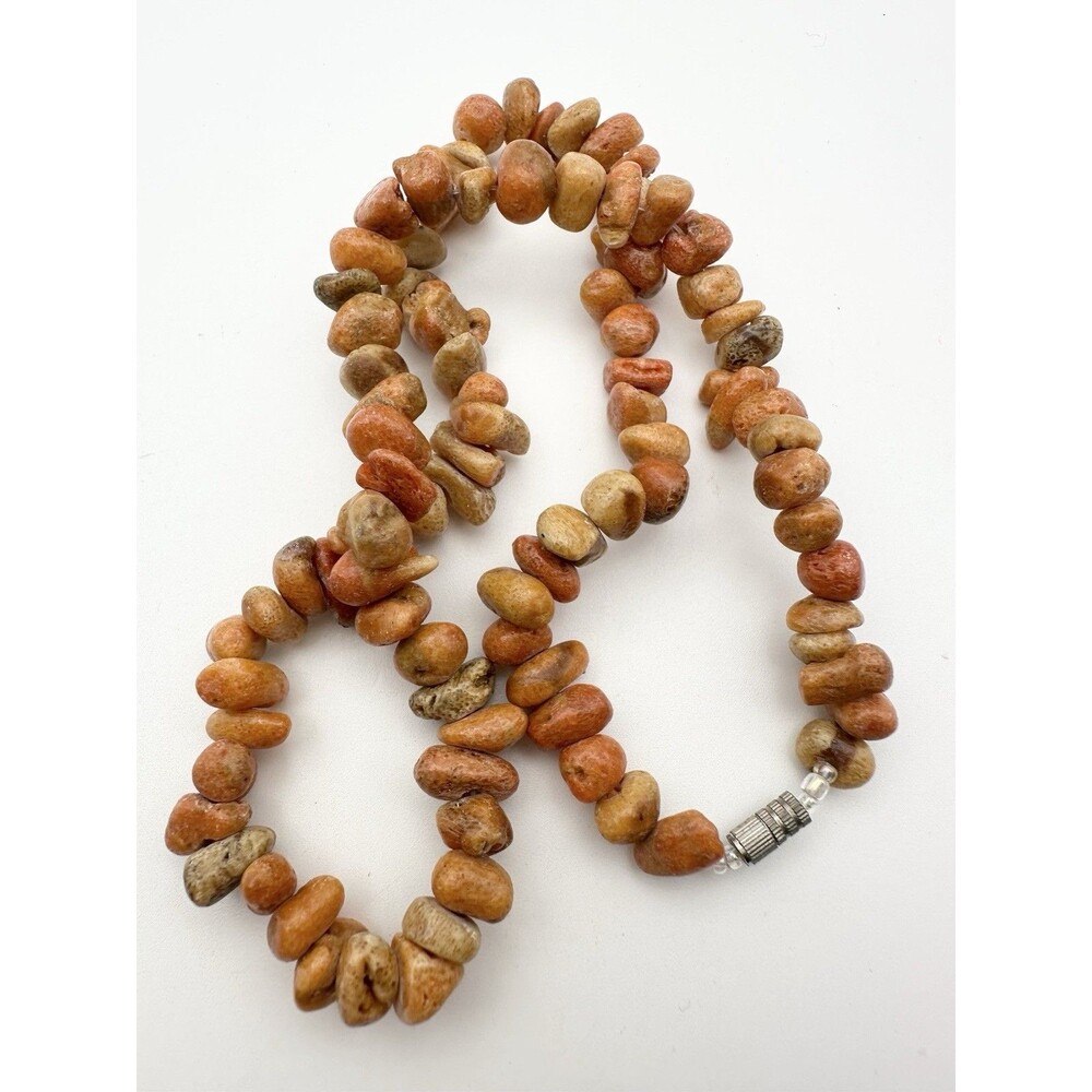 Vintage Sponge Coral Beads Necklace 18”